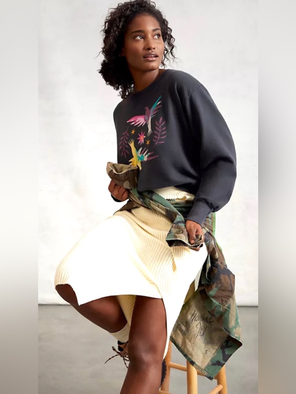 Anthropologie Allison Garcia Doves Graphic Sweatshirt